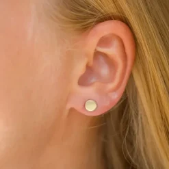 6 mm runde øreringe i 9 karat guld