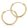 15 mm Scrouples creoler i 14 karat guld