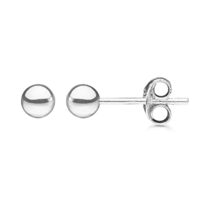 4 mm Støvring Design kugle øreringe i sølv