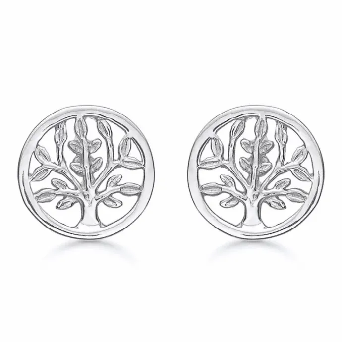 12 mm Støvring Design livets træ øreringe i sølv