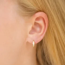 10 mm zirkon creoler i forgyldt sølv
