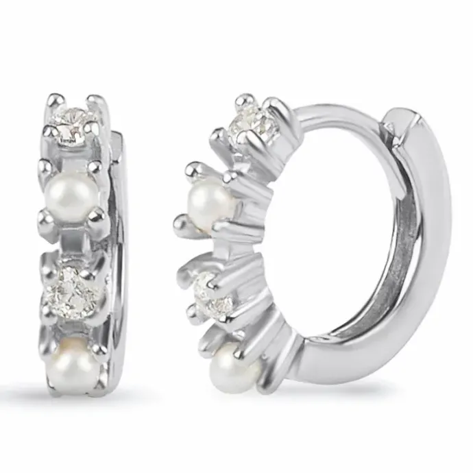 13,5 mm zirkon creoler i sølv