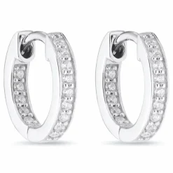 13 mm zirkon creoler i sølv