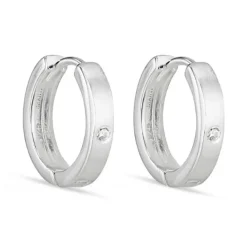 12 mm zirkon creoler i sølv