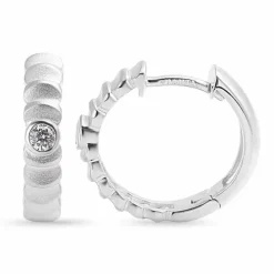 16 mm zirkon creoler i sølv