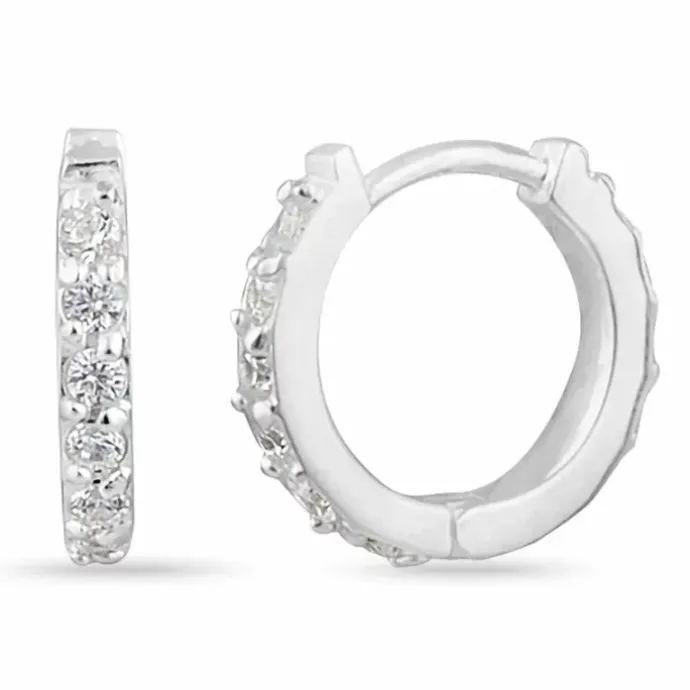 14 mm zirkon Creoler øreringe i sølv