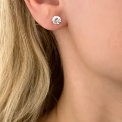 6 mm zirkon øreringe i sølv