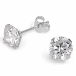 8 mm zirkon øreringe i sølv