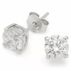 6 mm zirkon øreringe i sølv