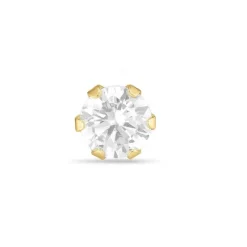 1/2 par 4 mm ørestikker i 9 karat guld med zirkon