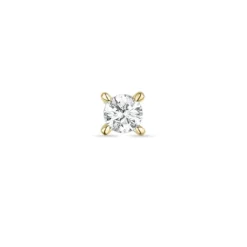 1 x 0,08 ct diamant solitaireørestik i 14 karat guld med diamant