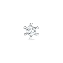 1 x 0,07 ct diamant solitaireørestik i 14 karat hvidguld med diamant