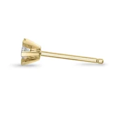 1 x 0,07 ct diamant solitaireørestik i 14 karat guld med diamant