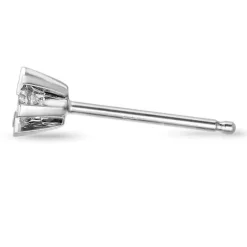 1 x 0,06 ct diamant solitaireørestik i 14 karat hvidguld med diamant