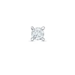1 x 0,08 ct diamant solitaireørestik i 14 karat hvidguld med diamant