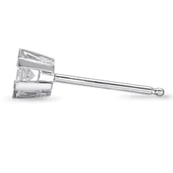 1 x 0,15 ct diamant solitaireørestik i 14 karat hvidguld med diamant