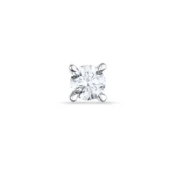 1 x 0,16 ct diamant solitaireørestik i 14 karat hvidguld med diamant