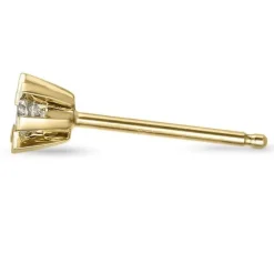 1 x 0,06 ct diamant solitaireørestik i 14 karat guld med diamant