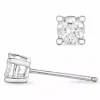 2 x 0,25 ct diamant solitaireørestikker i 14 karat hvidguld med diamant