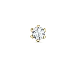 1 x 0,06 ct diamant solitaireørestik i 14 karat guld med diamant