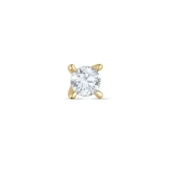 1 x 0,07 ct diamant solitaireørestik i 14 karat guld med diamant