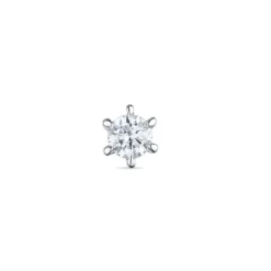1 x 0,08 ct diamant solitaireørestik i 14 karat hvidguld med diamant
