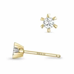 2 x 0,10 ct Kampagne - brillant solitaireørestikker i 14 karat guld med diamant