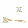 2 x 0,09 ct Kampagne - diamant solitaireørestikker i 14 karat guld med diamant