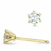 2 x 0,16 ct Kampagne - diamant solitaireørestikker i 14 karat guld med diamant