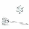 2 x 0,16 ct Kampagne - diamant solitaireørestikker i 14 karat hvidguld med diamant