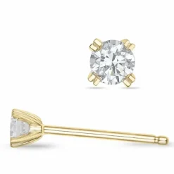2 x 0,10 ct Kampagne - diamant ørestikker i 14 karat guld med diamant