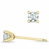 2 x 0,16 ct Kampagne - diamant solitaireørestikker i 14 karat guld med diamant