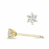 2 x 0,09 ct Kampagne - diamant solitaireørestikker i 14 karat guld med diamant