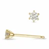 2 x 0,05 ct Kampagne - diamant solitaireørestikker i 14 karat guld med diamant