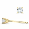 2 x 0,11 ct Kampagne - diamant solitaireørestikker i 14 karat guld med diamant