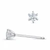 2 x 0,08 ct Kampagne - diamant solitaireørestikker i 14 karat hvidguld med diamant