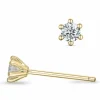 2 x 0,11 ct Kampagne - diamant solitaireørestikker i 14 karat guld med diamant