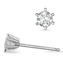 2 x 0,30 ct lab grown diamant ørestikker i 14 karat hvidguld med lab grown diamant