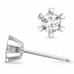 2 x 0,30 ct lab grown diamant solitaireørestikker i 14 karat hvidguld med lab grown diamant