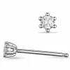 2 x 0,10 ct lab grown diamant solitaireørestikker i 14 karat hvidguld med lab grown diamant