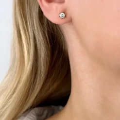 2 x 0,30 ct lab grown diamant solitaireørestikker i 14 karat guld med lab grown diamant