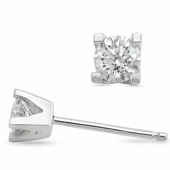 2 x 0,30 ct lab grown diamant ørestikker i 14 karat hvidguld med lab grown diamant