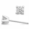 2 x 0,40 ct lab grown diamant solitaireørestikker i 14 karat hvidguld med lab grown diamant