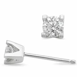 2 x 0,40 ct lab grown diamant solitaireørestikker i 14 karat hvidguld med lab grown diamant