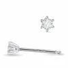 2 x 0,05 ct lab grown diamant solitaireørestikker i 14 karat hvidguld med lab grown diamant