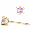2 x 0,13 ct pink safir solitaireørestikker i 14 karat guld med pink safir
