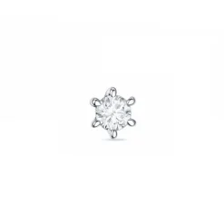 1 x 0,05 ct solitaireørestik i 14 karat hvidguld med diamant