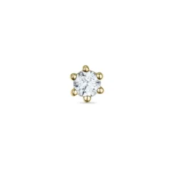 1 x 0,05 ct solitaireørestik i 14 karat guld med diamant