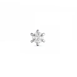 1 x 0,04 ct solitaireørestik i 14 karat hvidguld med diamant