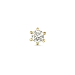 1 x 0,05 ct solitaireørestik i 14 karat guld med diamant